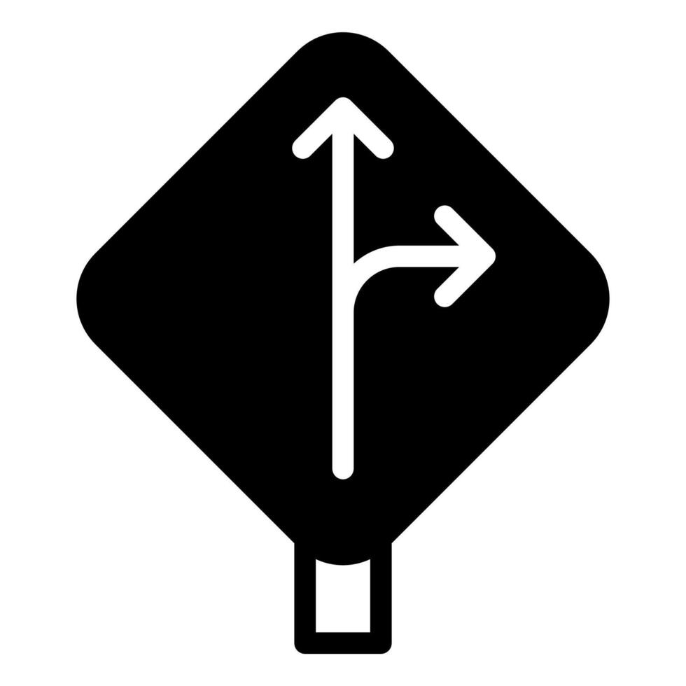 direction sign glyph icon illustration isolated on white background vector