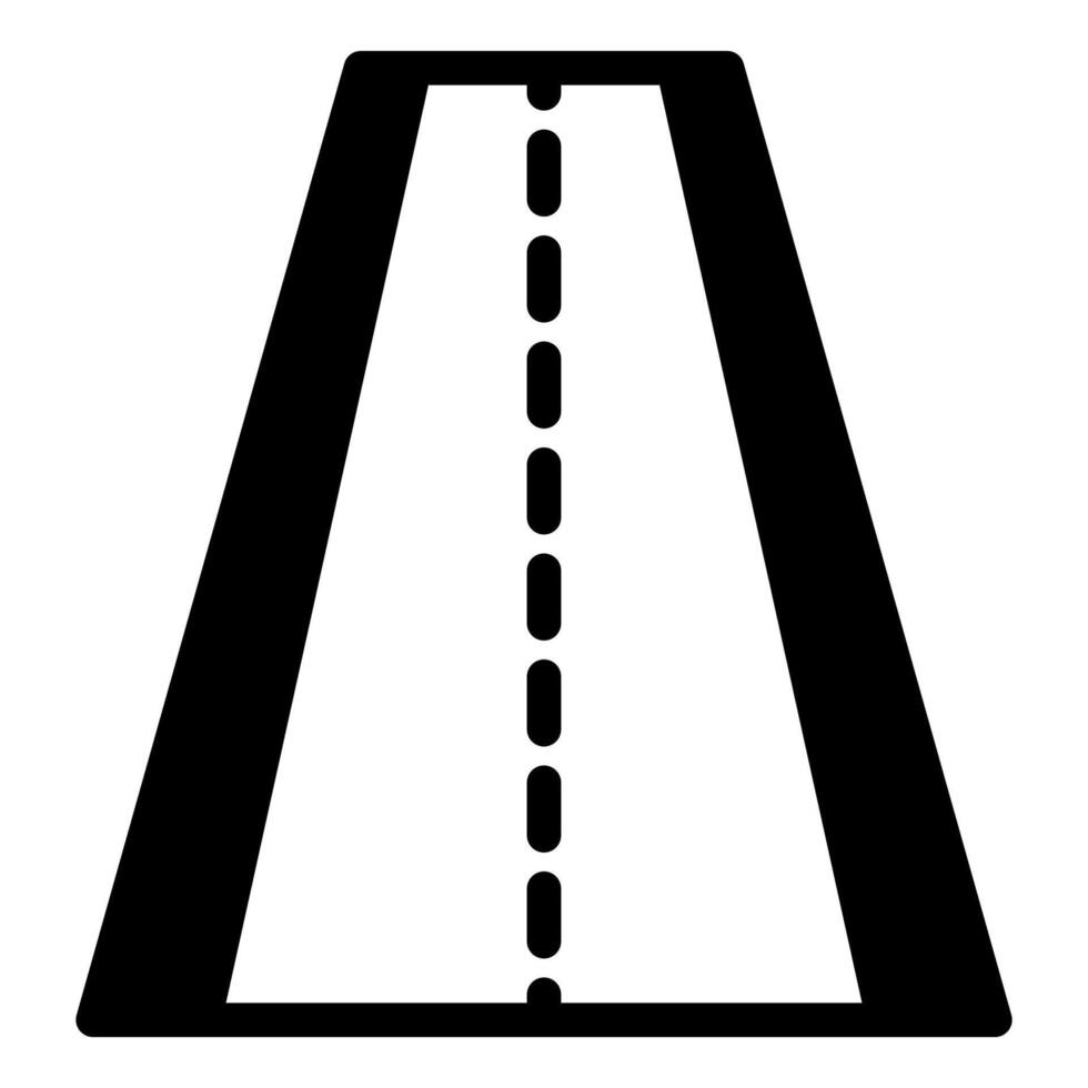 road glyph icon illustration isolated on white background vector