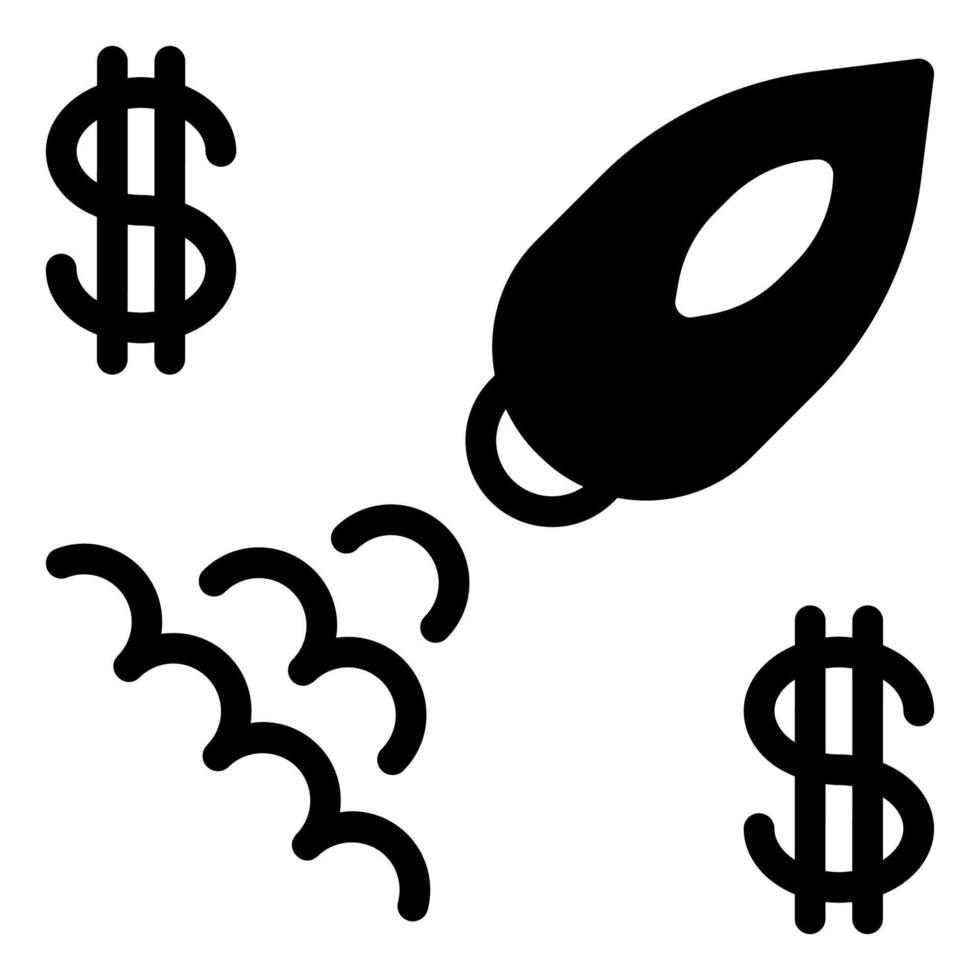 launching glyph icon illustration isolated on white background vector
