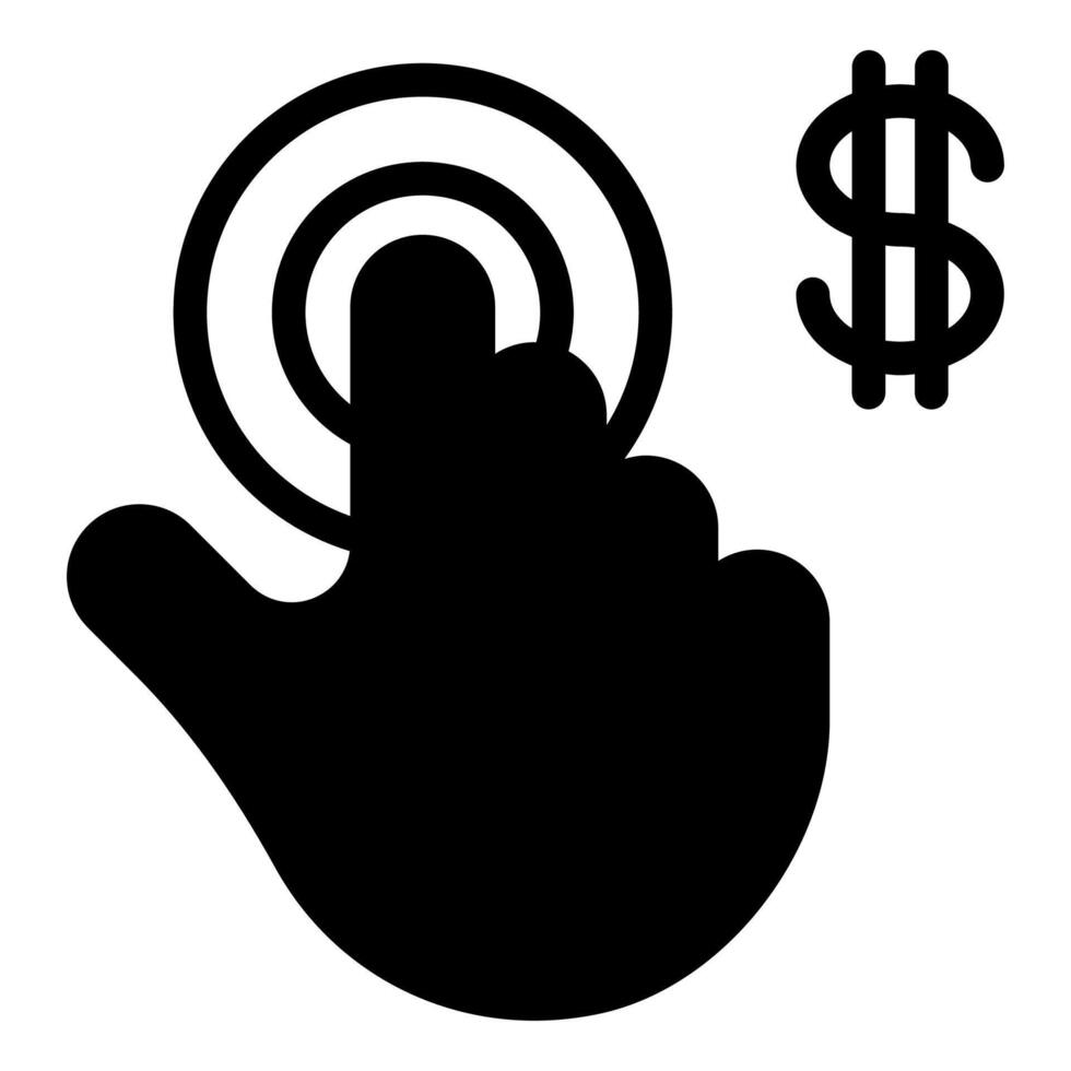 pay per click glyph icon illustration isolated on white background vector