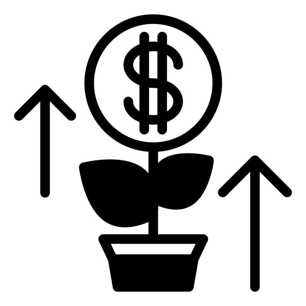growth glyph icon illustration isolated on white background vector