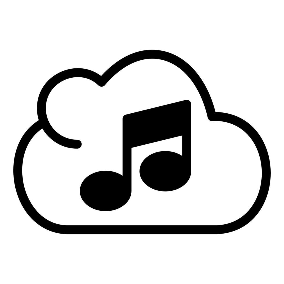cloud glyph icon illustration isolated on white background vector