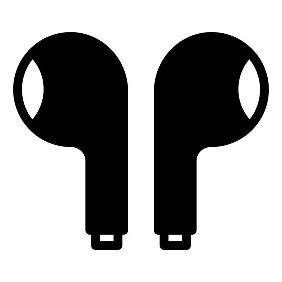 earphone glyph icon illustration isolated on white background vector