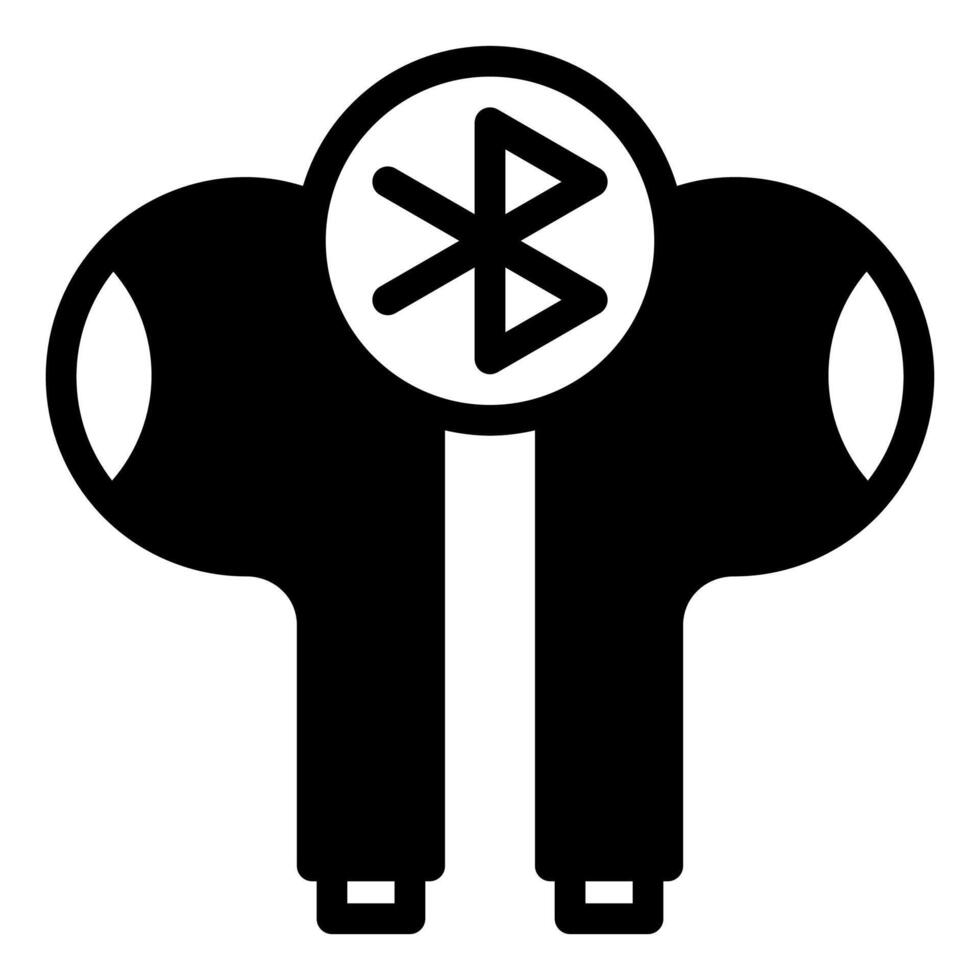 earphone glyph icon illustration isolated on white background vector