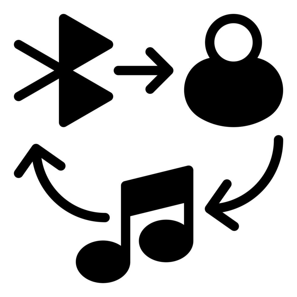 share music glyph icon illustration isolated on white background vector