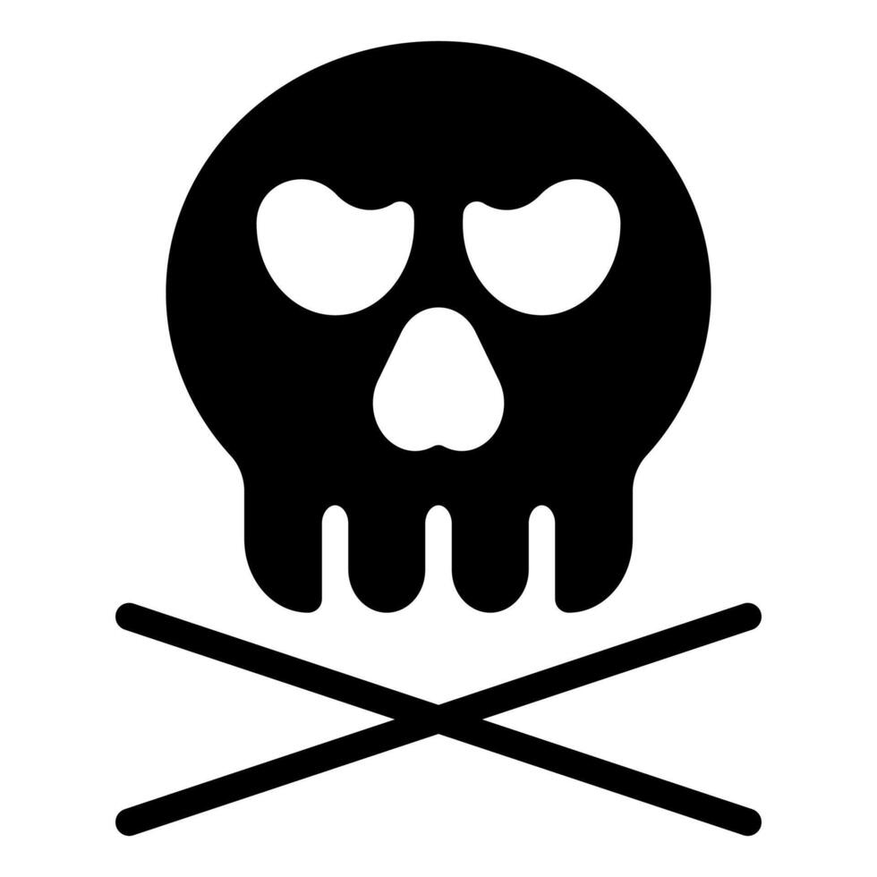 skull glyph icon illustration isolated on white background vector