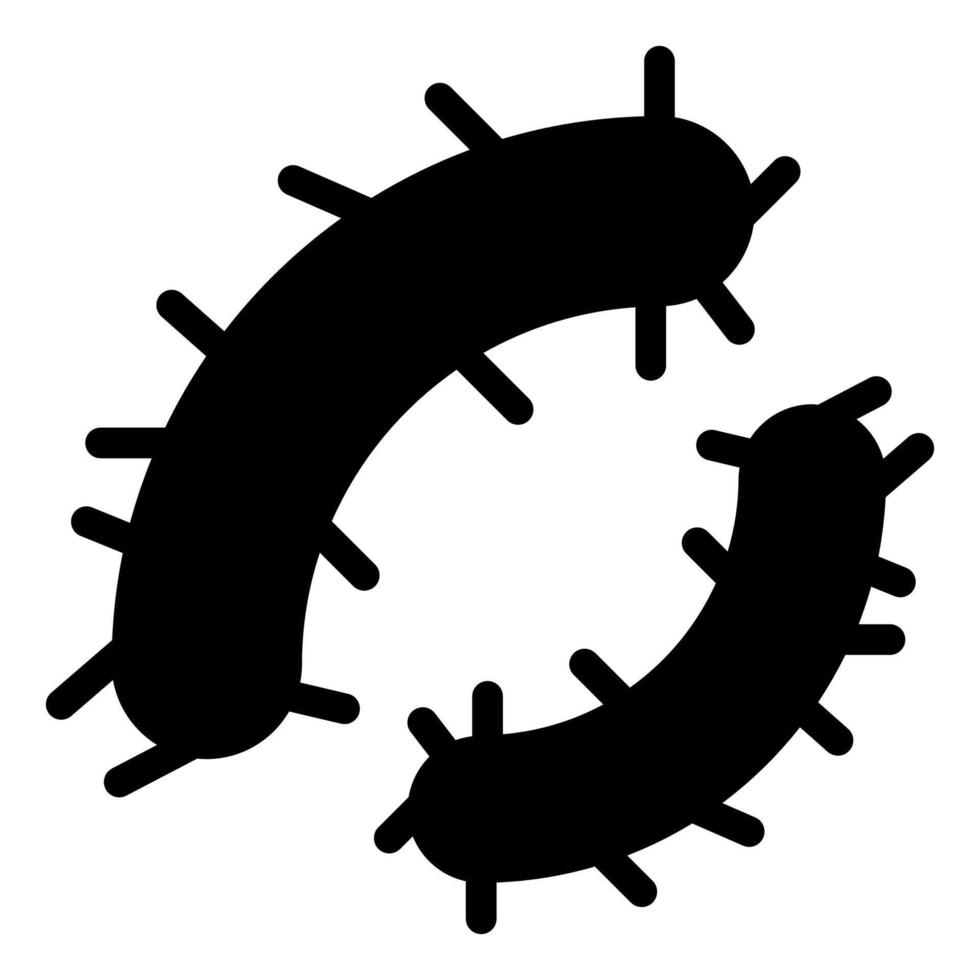 bacteria glyph icon illustration isolated on white background vector