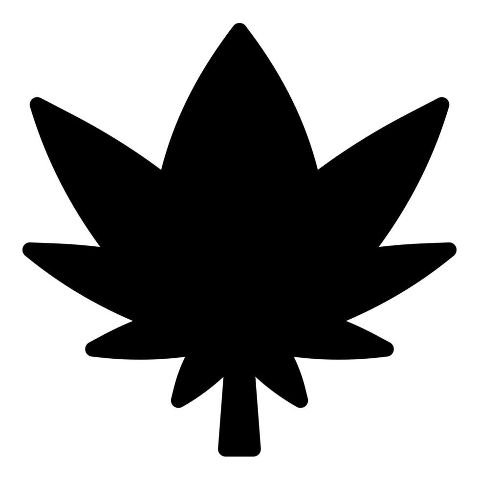 cannabis glyph icon illustration isolated on white background vector