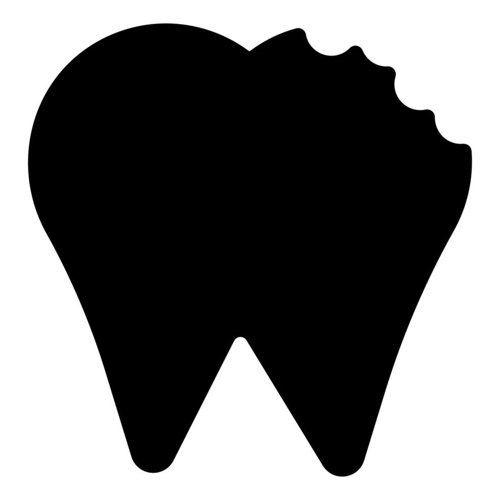 tooth glyph icon illustration isolated on white background vector