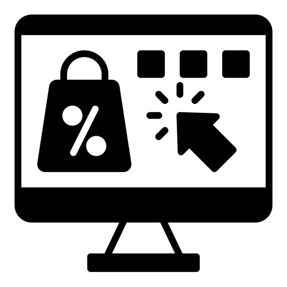 online shop glyph icon illustration isolated on white background vector