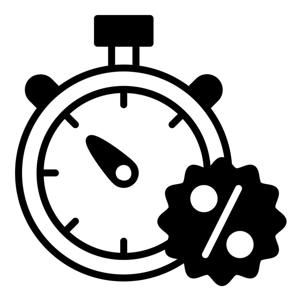stopwatch glyph icon illustration isolated on white background vector