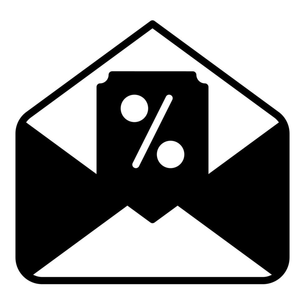 mail glyph icon illustration isolated on white background vector