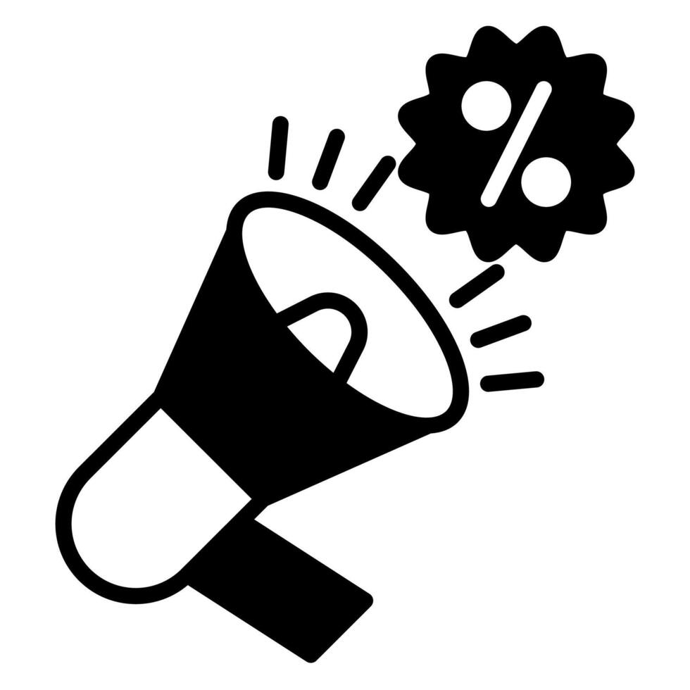 megaphone glyph icon illustration isolated on white background vector