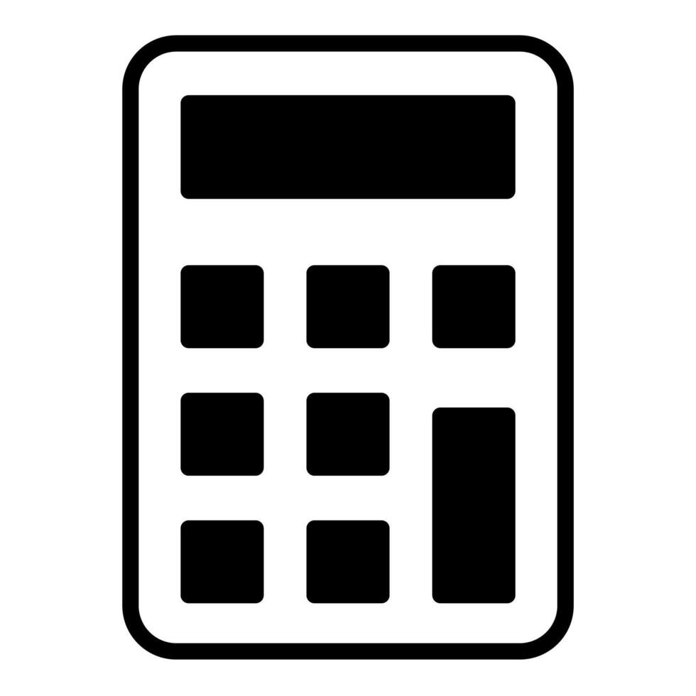calculator glyph icon illustration isolated on white background vector
