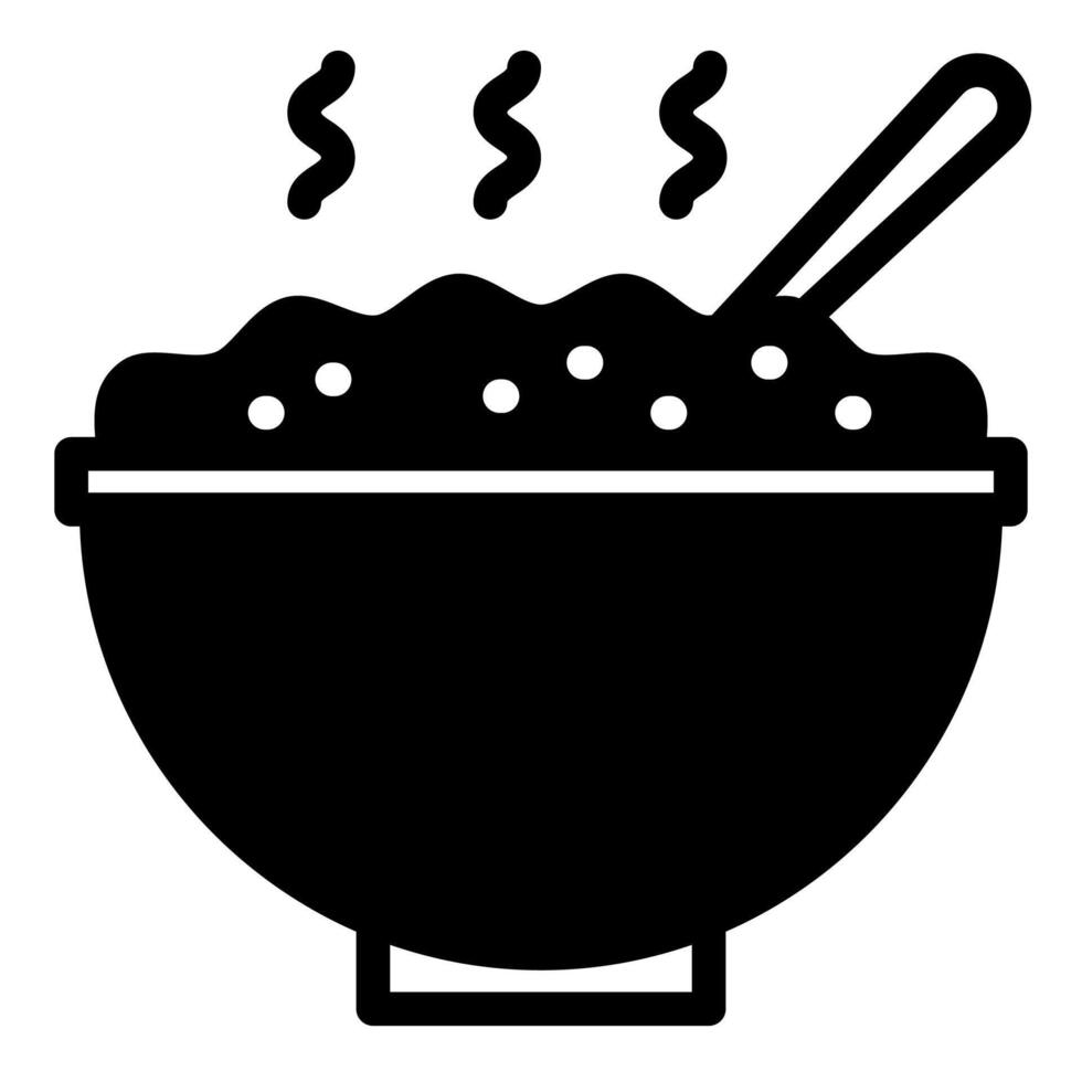 porridge glyph icon illustration isolated on white background vector