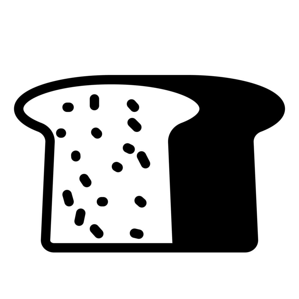 bread glyph icon illustration isolated on white background vector