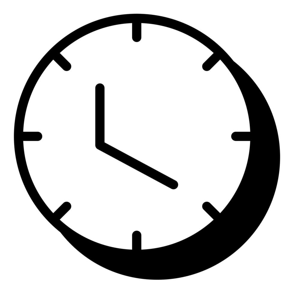 clock glyph icon illustration isolated on white background vector