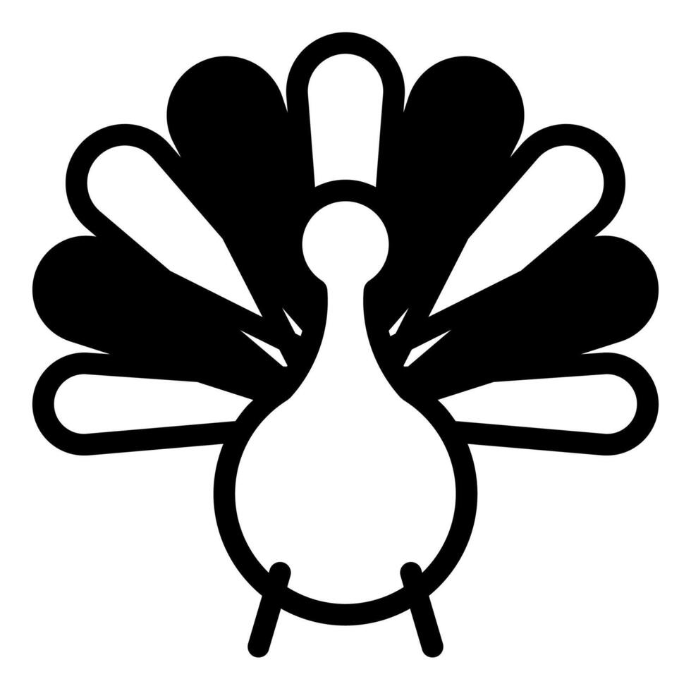 chicken glyph icon illustration isolated on white background vector