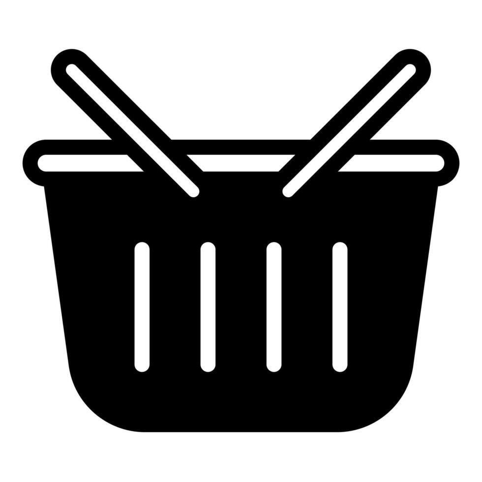 basket glyph icon illustration isolated on white background vector