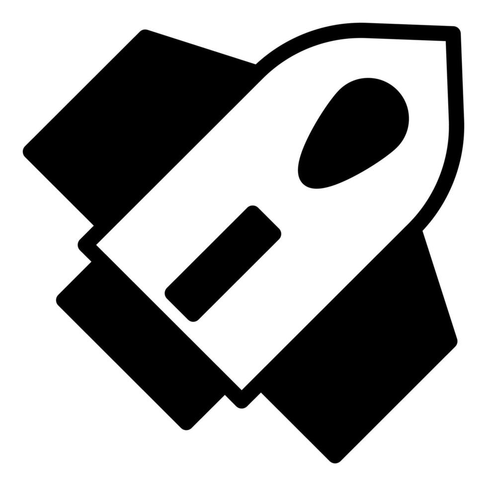 rocket glyph icon illustration isolated on white background vector