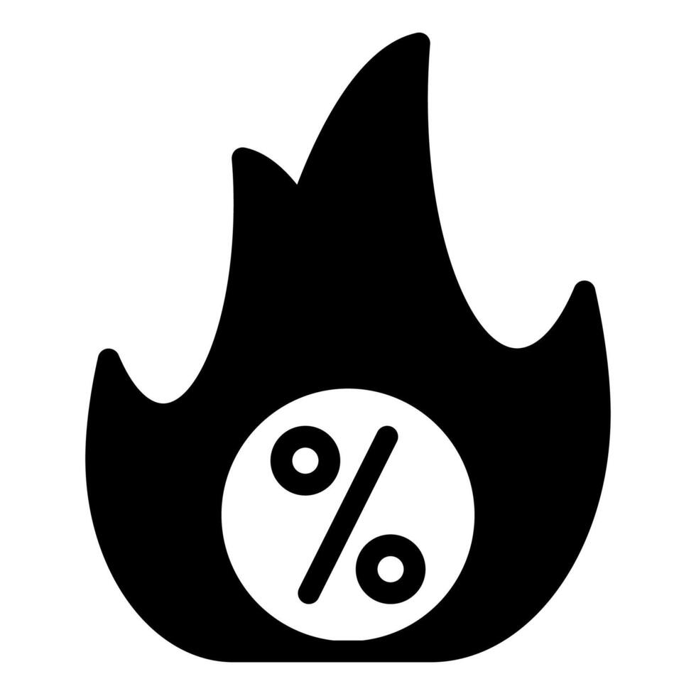 fire glyph icon illustration isolated on white background vector