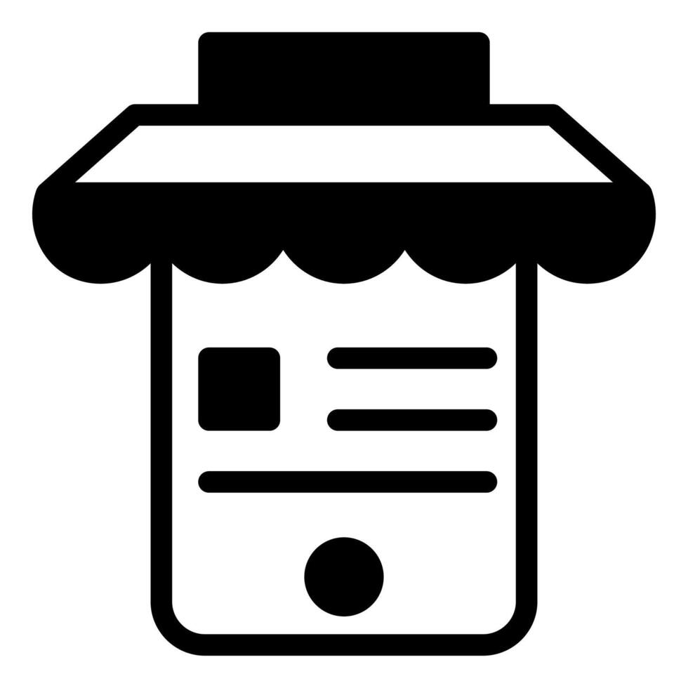 mobile shop glyph icon illustration isolated on white background vector