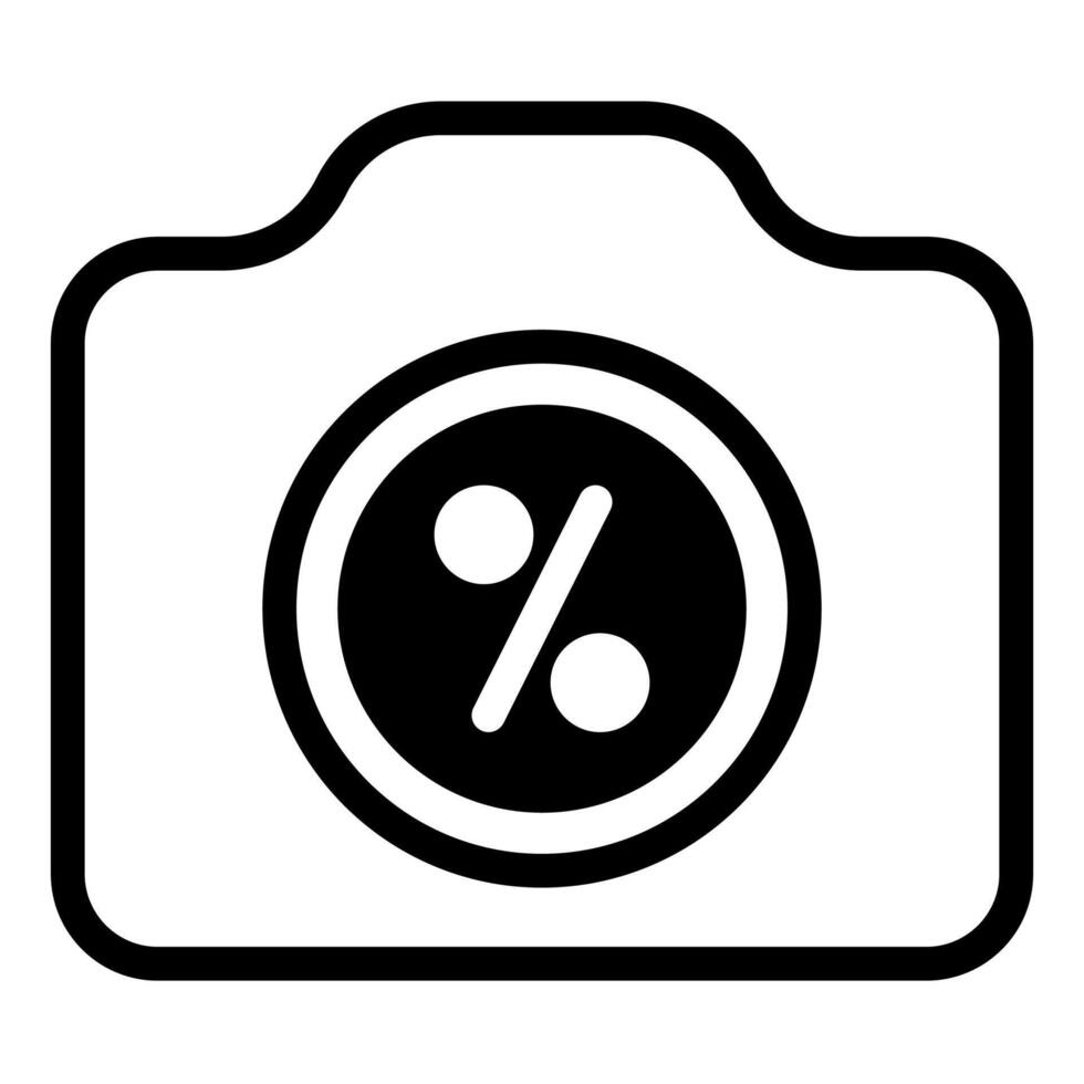 camera glyph icon illustration isolated on white background vector
