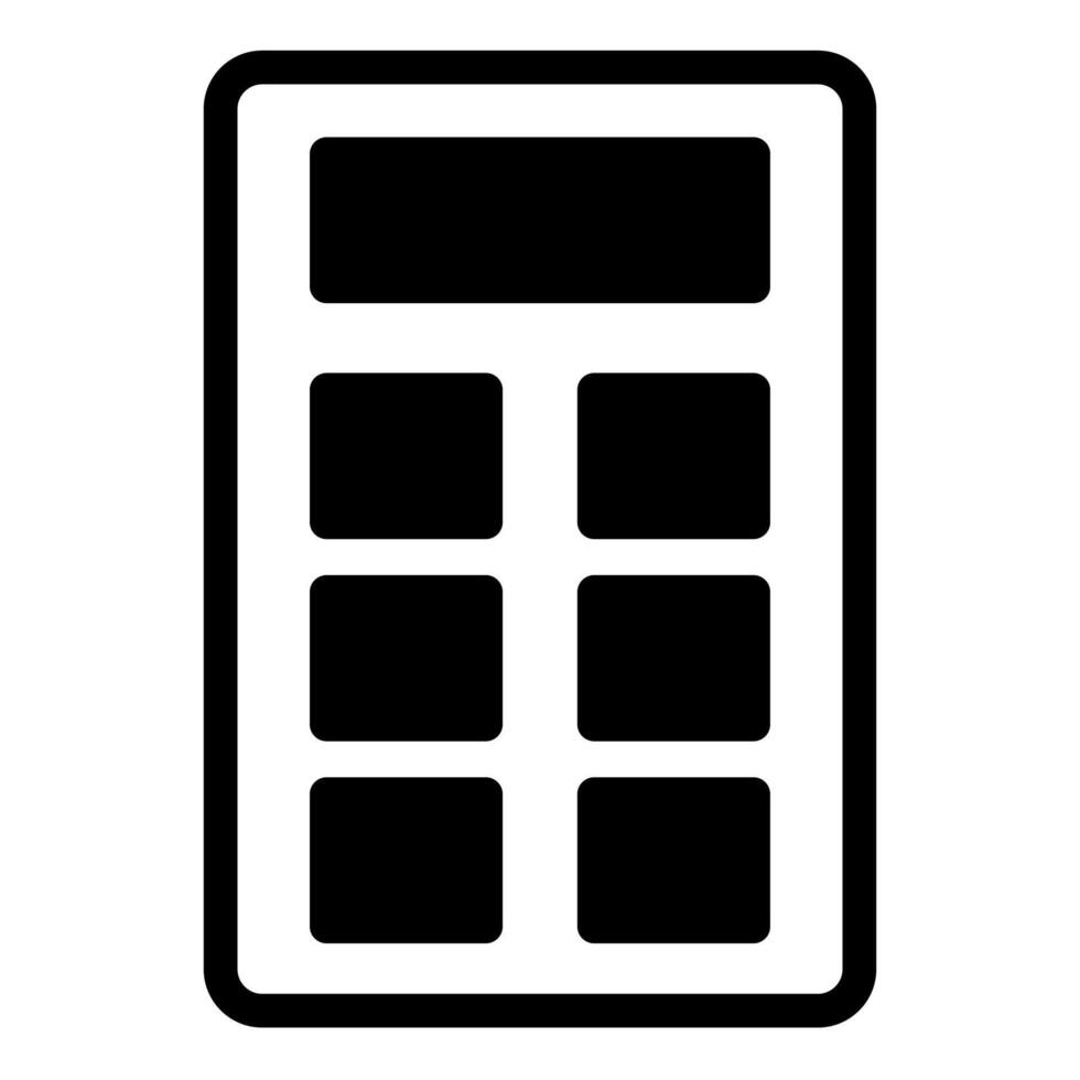 calculator glyph icon illustration isolated on white background vector