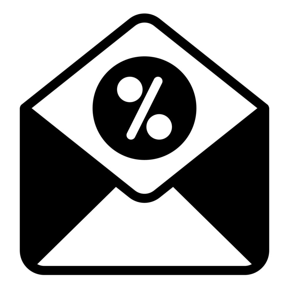 mail glyph icon illustration isolated on white background vector