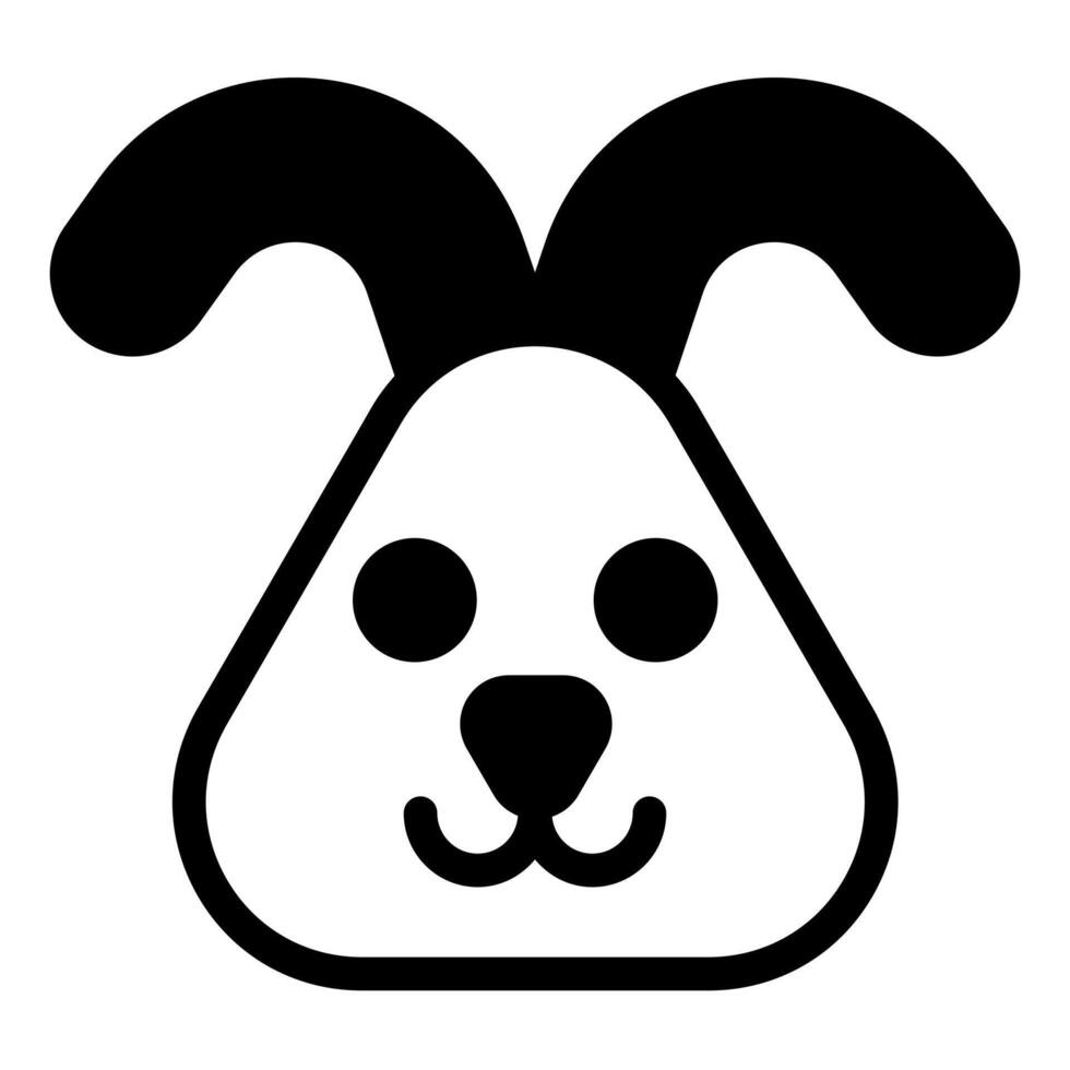 bunny glyph icon illustration isolated on white background vector