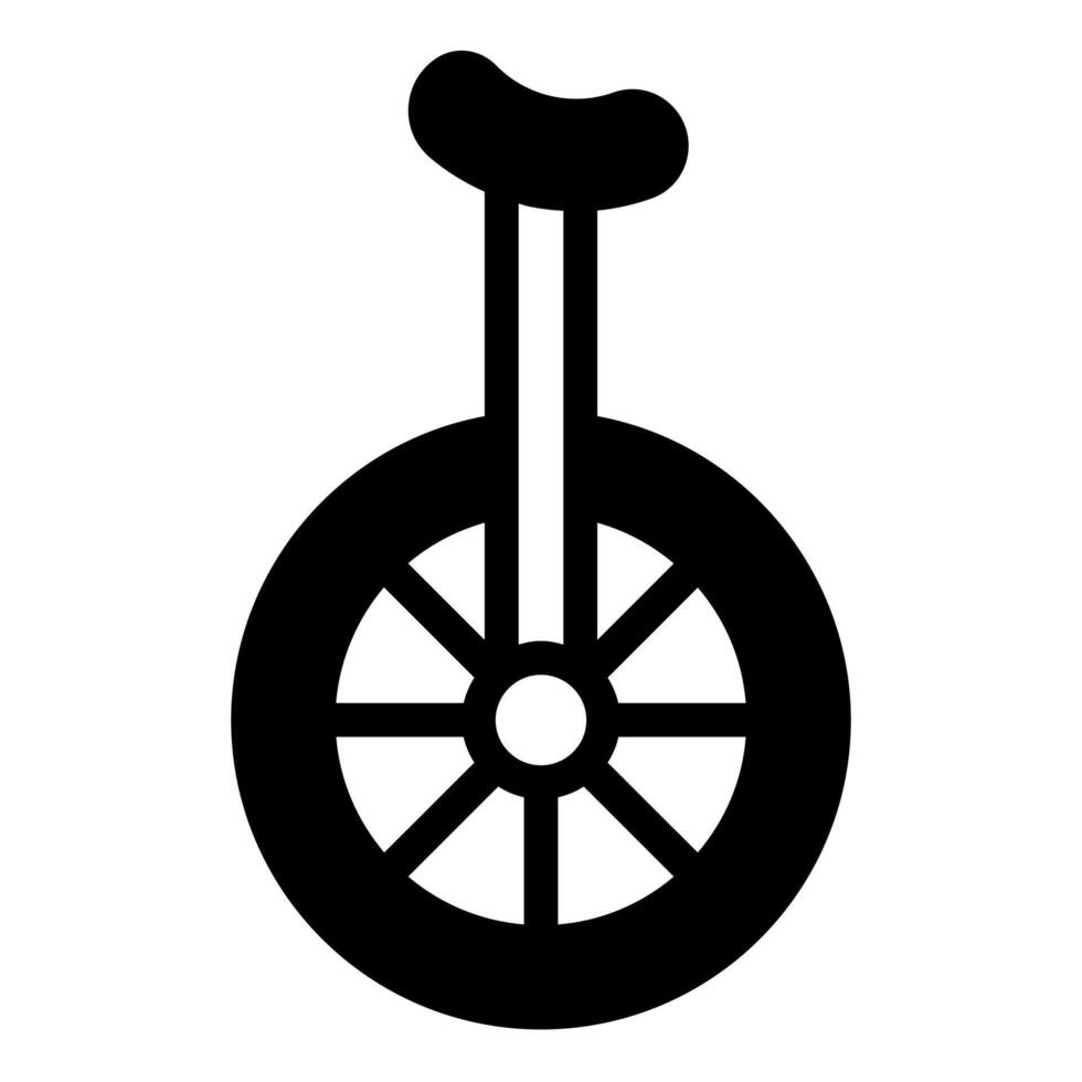 unicycle glyph icon illustration isolated on white background vector