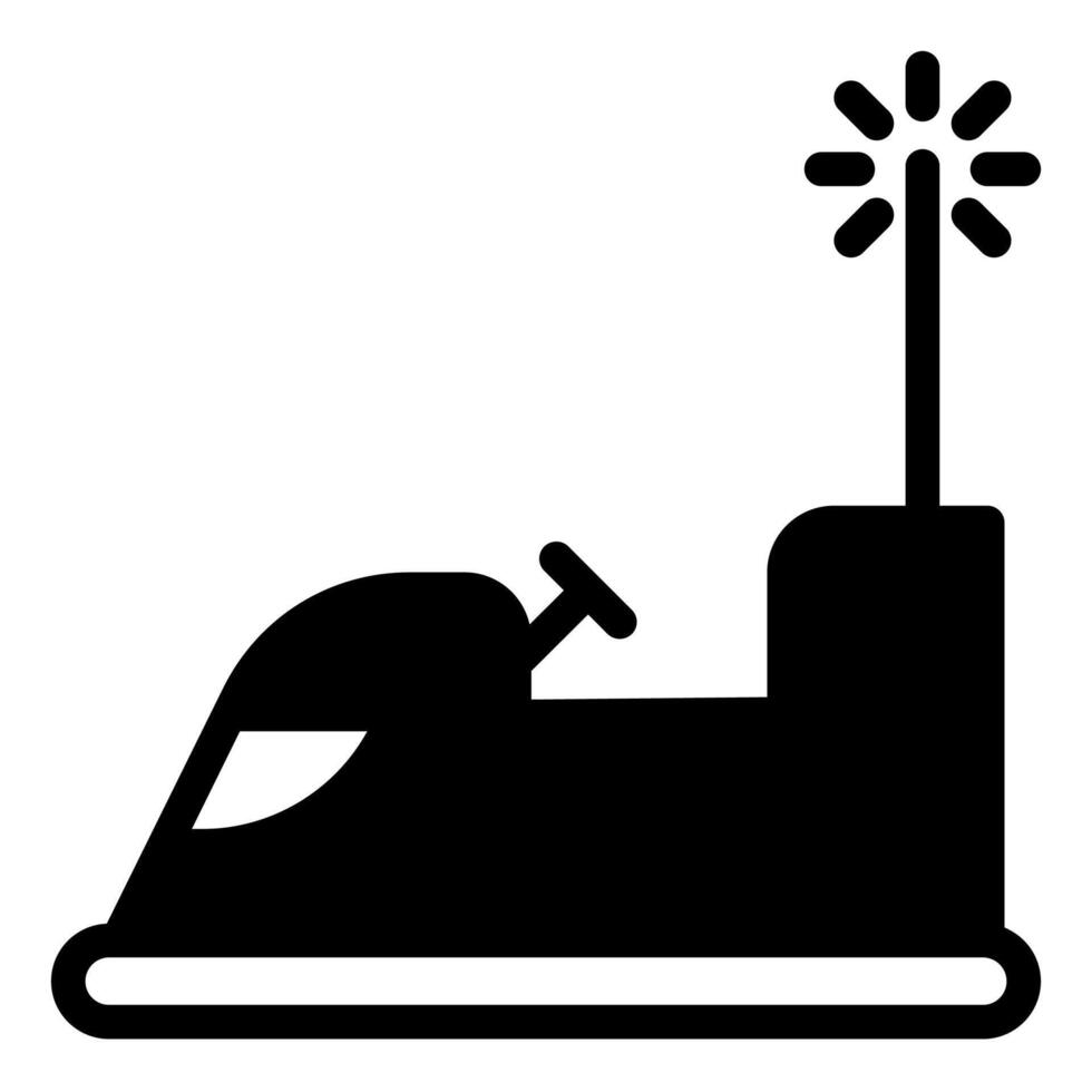 bumper car glyph icon illustration isolated on white background vector