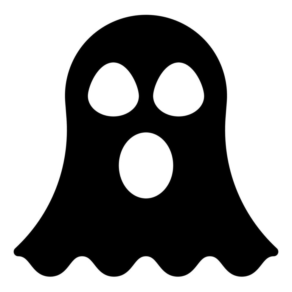 ghost glyph icon illustration isolated on white background vector