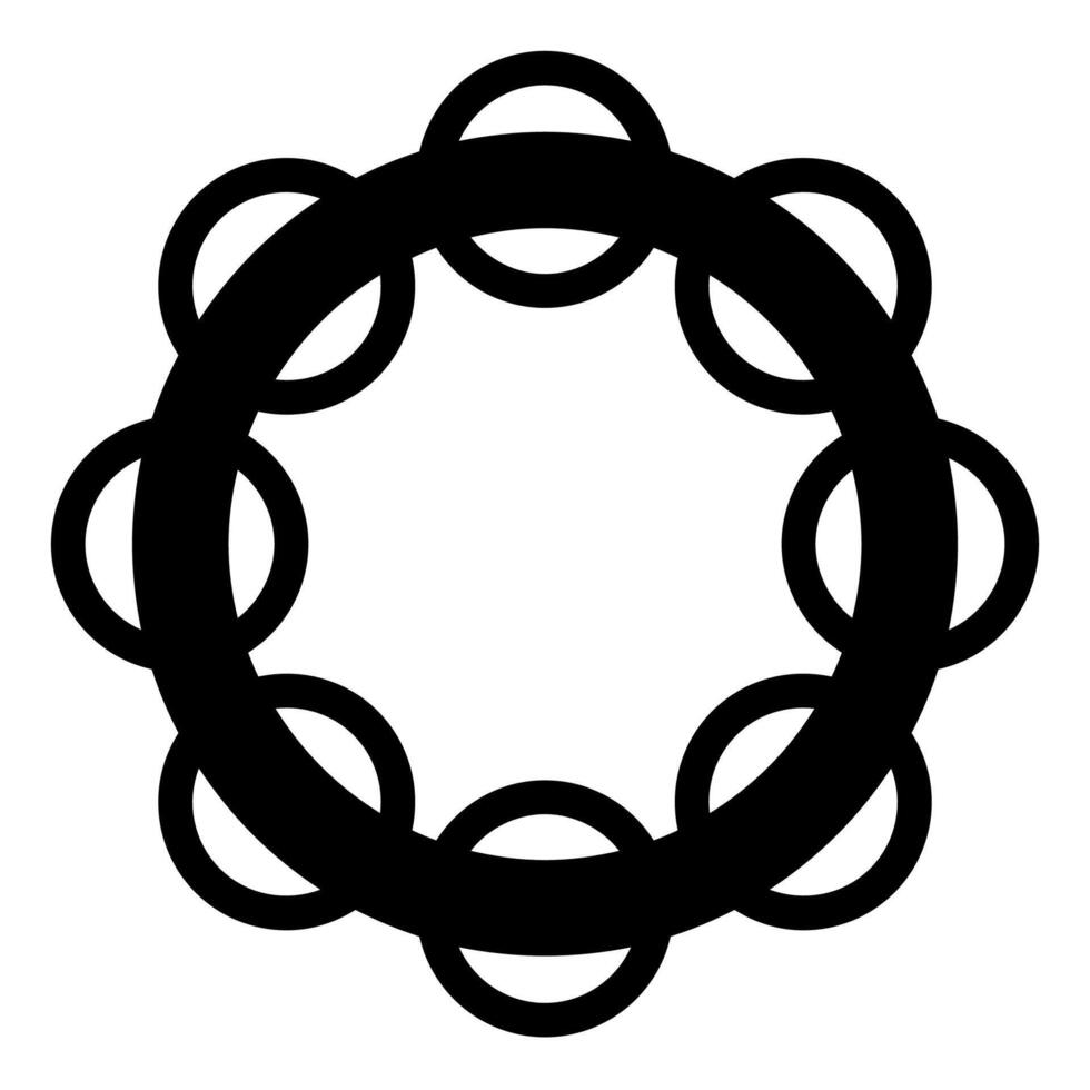 tambourine glyph icon illustration isolated on white background vector