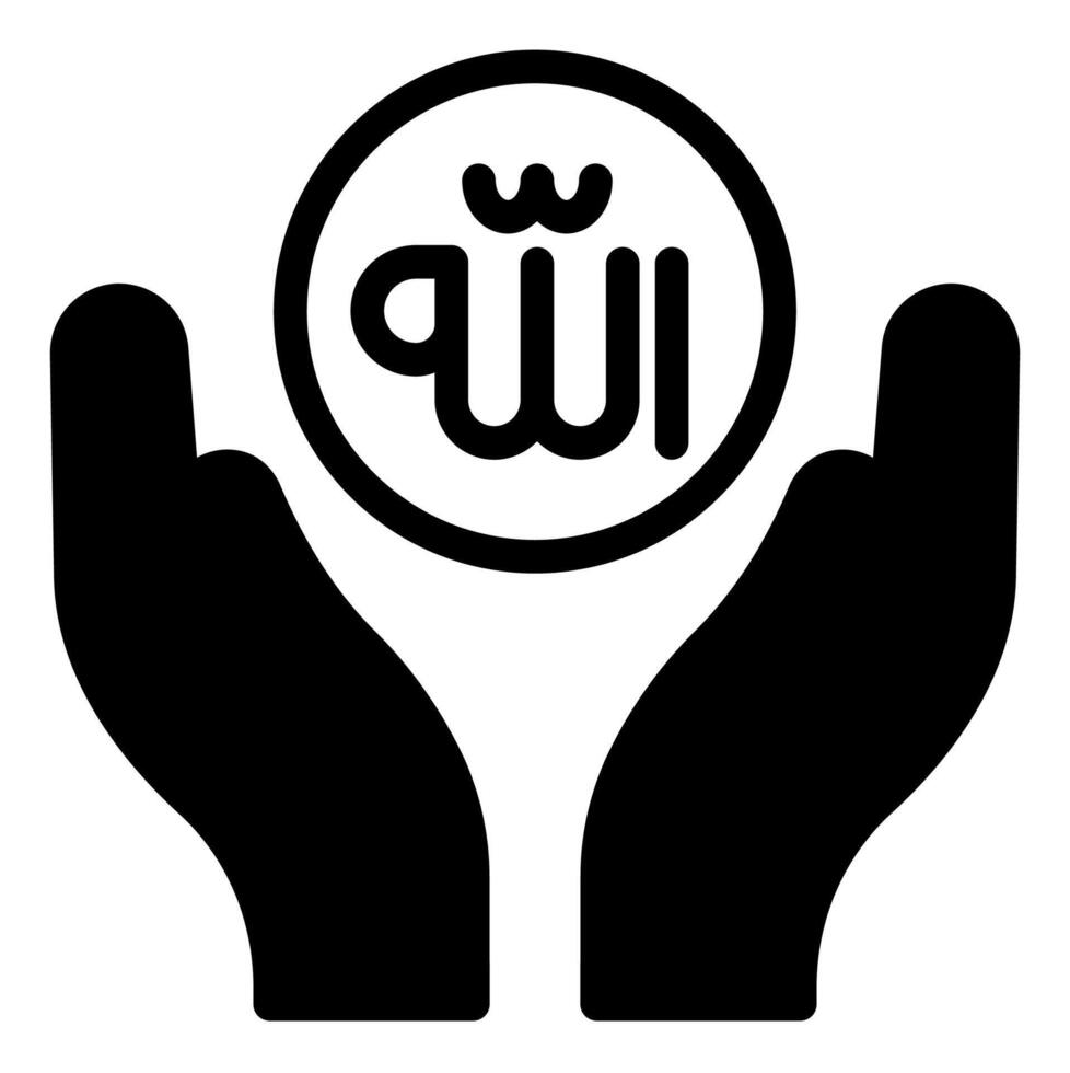 praying glyph icon illustration isolated on white background vector