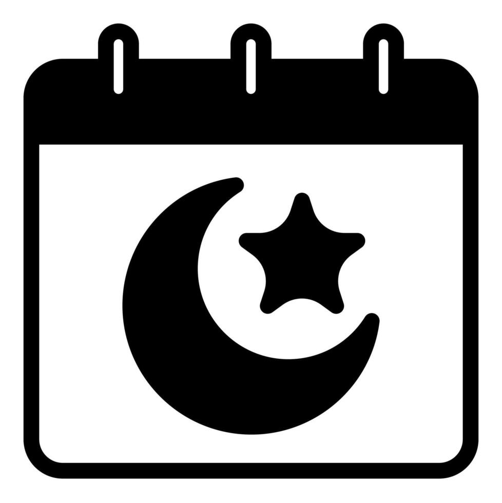 calendar glyph icon illustration isolated on white background vector