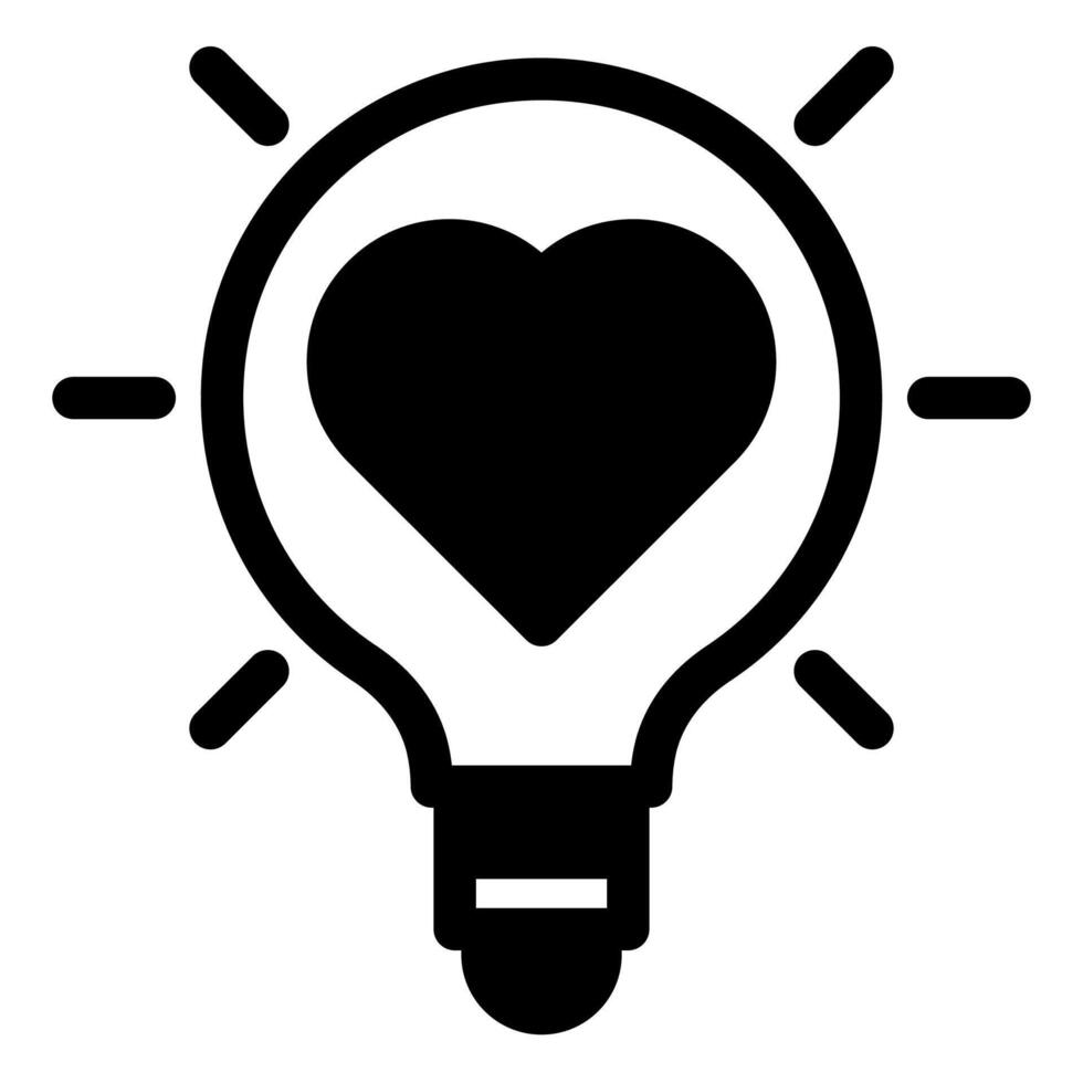 love idea glyph icon illustration isolated on white background vector