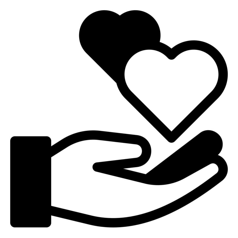 get love glyph icon illustration isolated on white background vector