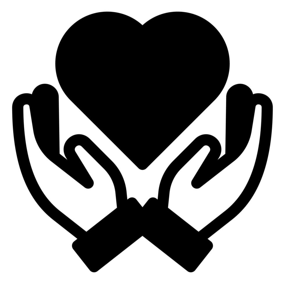 love care glyph icon illustration isolated on white background vector
