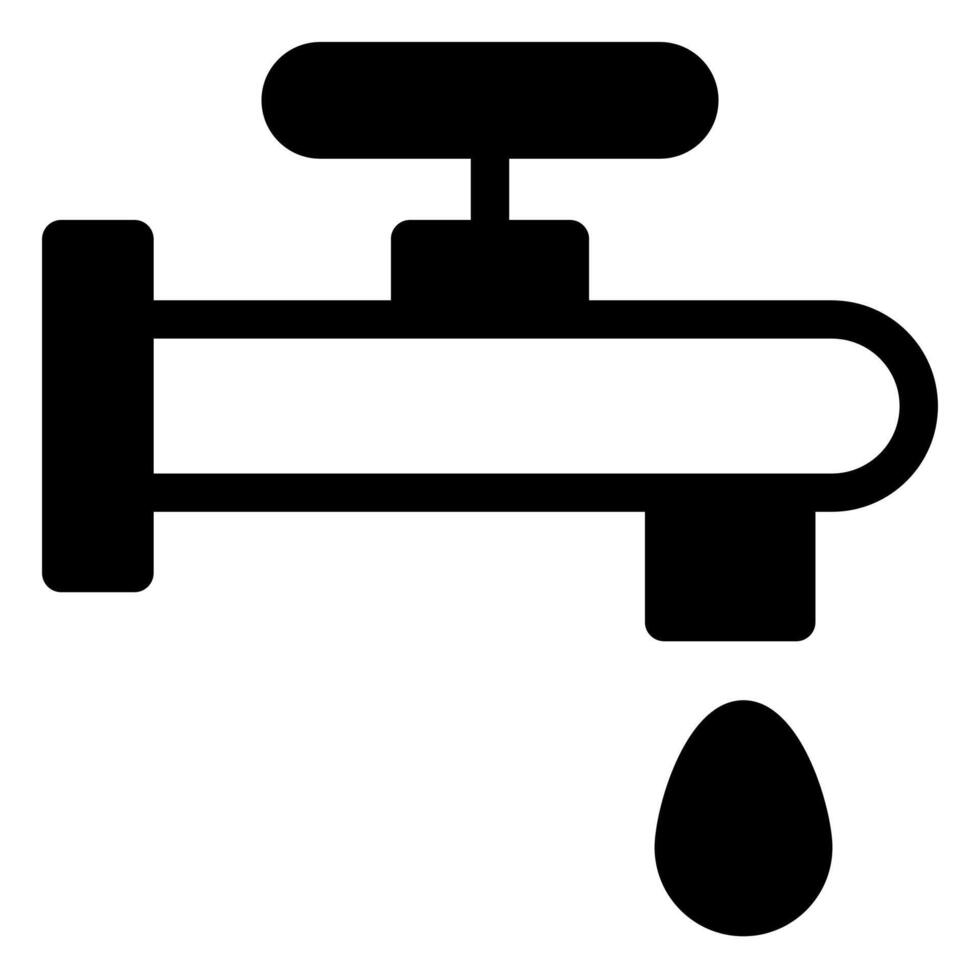 water tap glyph icon illustration isolated on white background vector