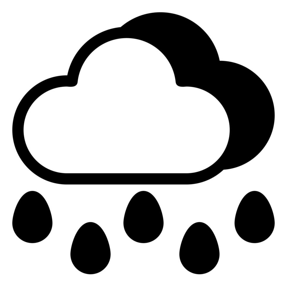 rain glyph icon illustration isolated on white background vector