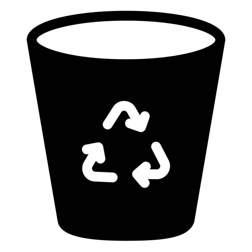 trash glyph icon illustration isolated on white background vector