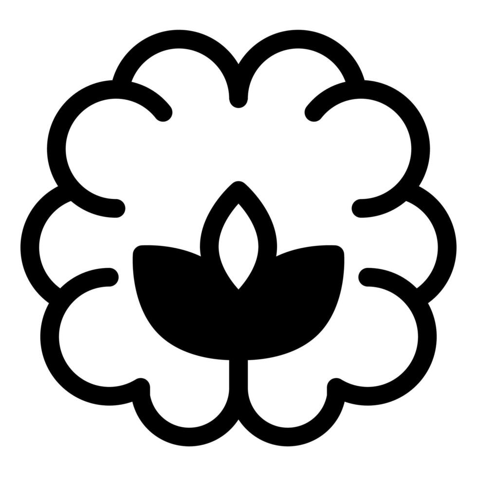 eco brain glyph icon illustration isolated on white background vector