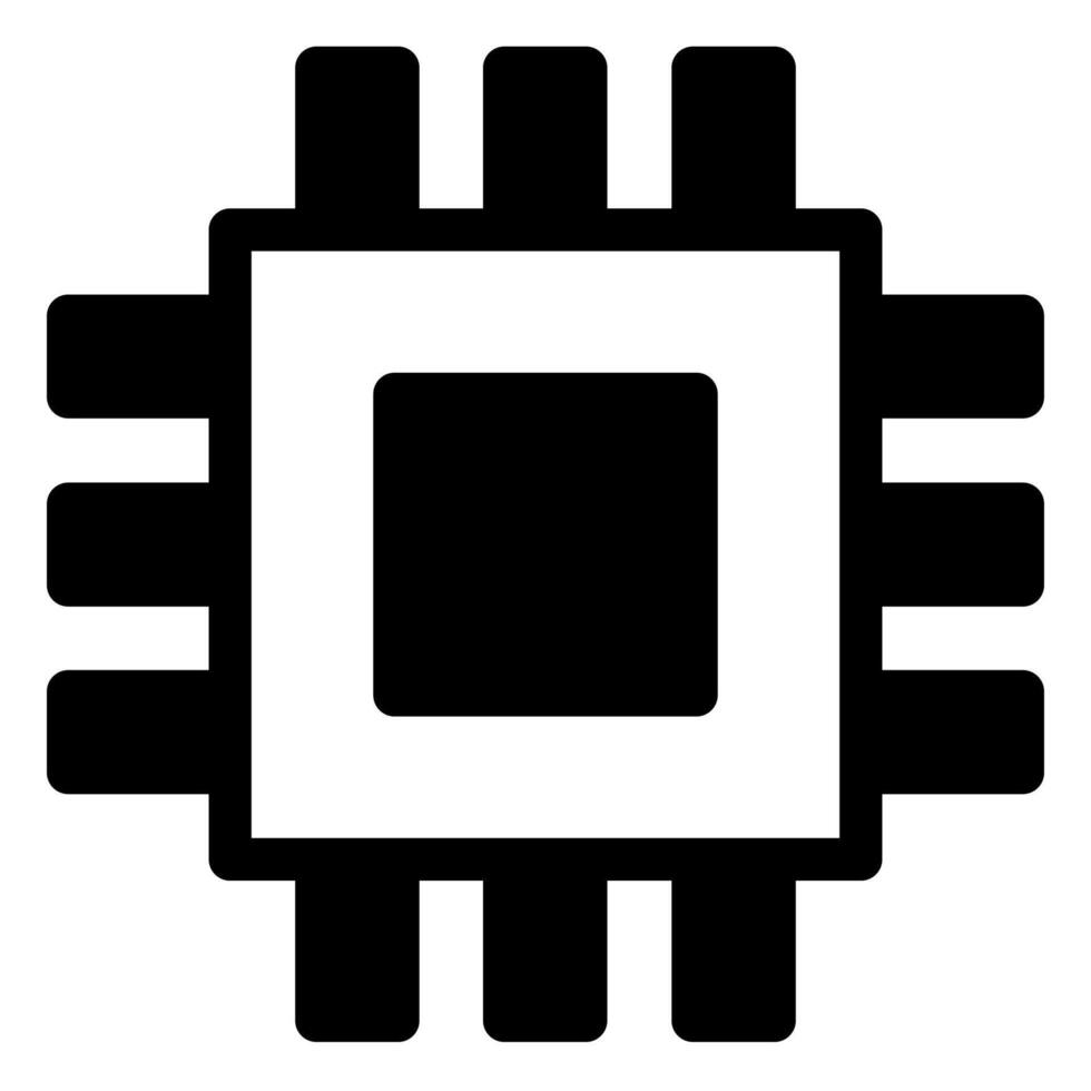 chip glyph icon illustration isolated on white background vector
