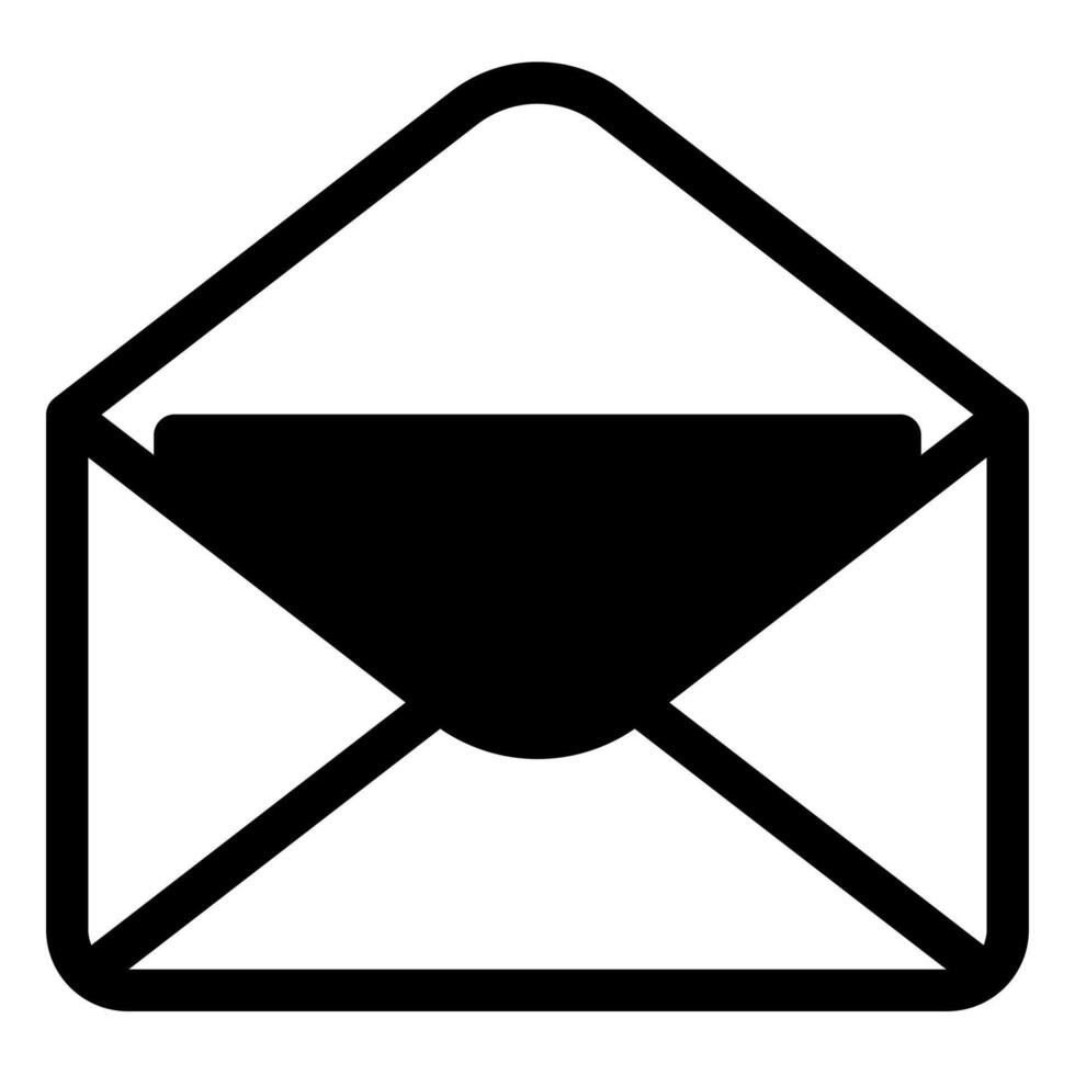 envelope glyph icon illustration isolated on white background vector