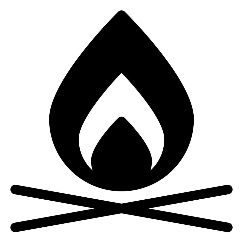 campfire glyph icon illustration isolated on white background vector