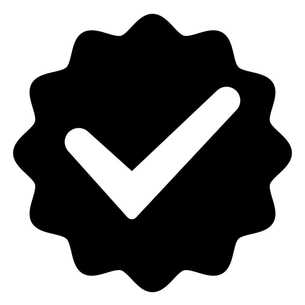check mark glyph icon illustration isolated on white background vector