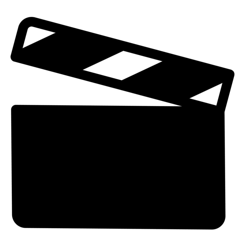 film slate glyph icon illustration isolated on white background vector