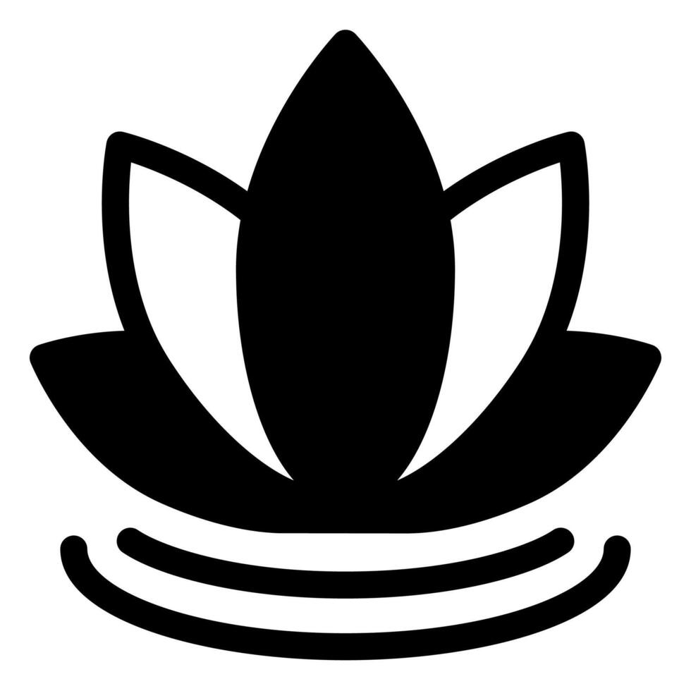 lotus glyph icon illustration isolated on white background vector