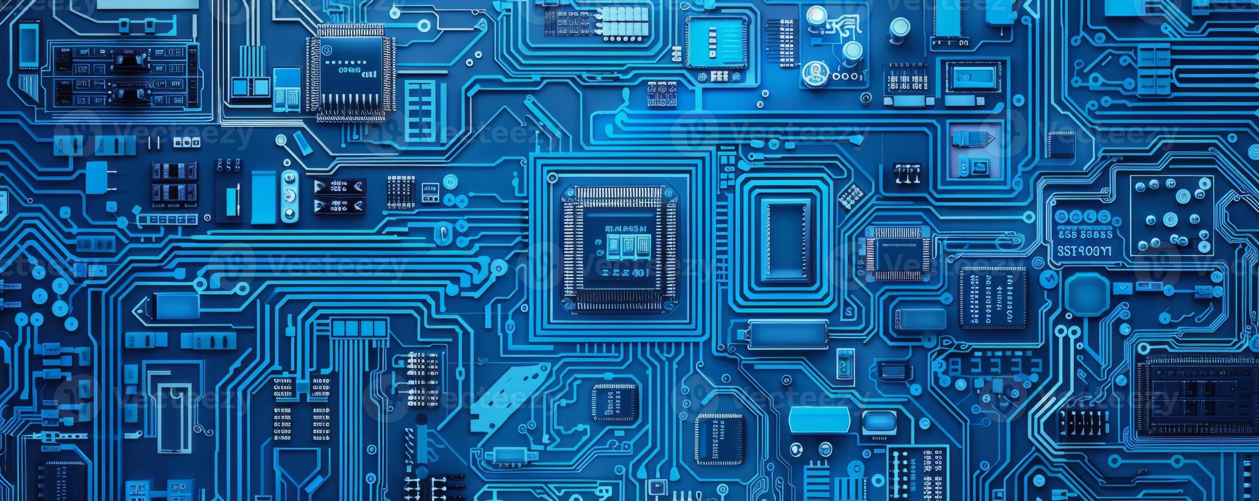 Close up of microchips representing futuristic technology. Technology concept photo